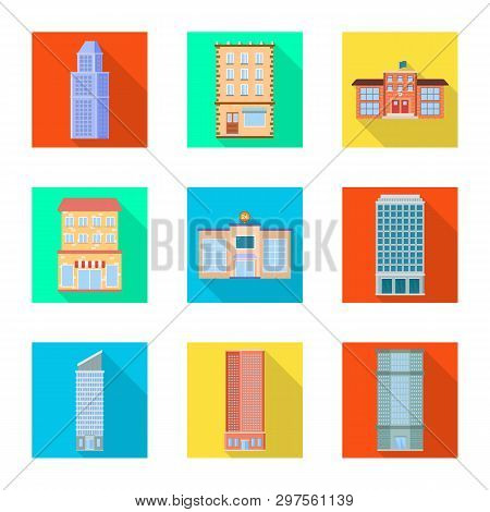 Vector Illustration Of Municipal And Center Symbol. Collection Of Municipal And Estate   Stock Vecto