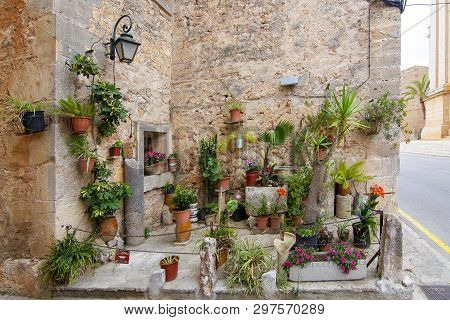 Ses Salines, Mallorca, Spain - April 15, 2019: Cozy Bar And Restaurant Cassai Exterior Street View A