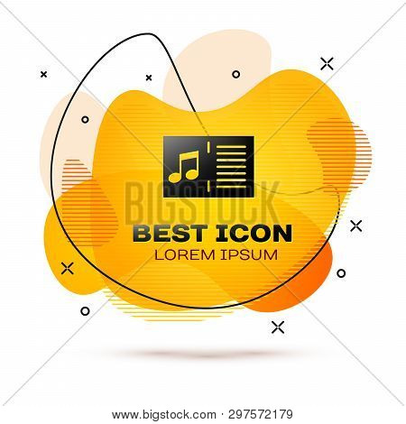 Black Music Book With Note Icon Isolated On White Background. Music Sheet With Note Stave. Notebook 