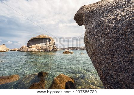 Rocks On The Beach Of Testa Di Polpo In La Maddalena, Sardinia, Italy