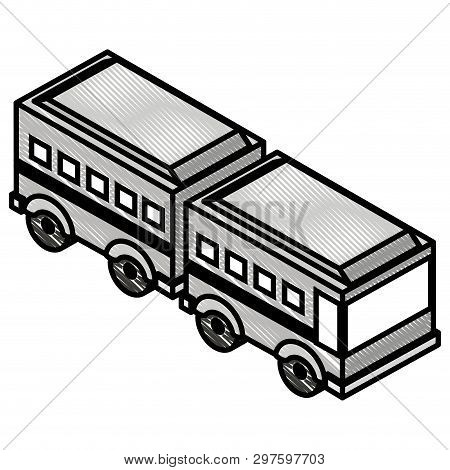 Articulated Bus Transport Isometric Icon Vector Illustration Design