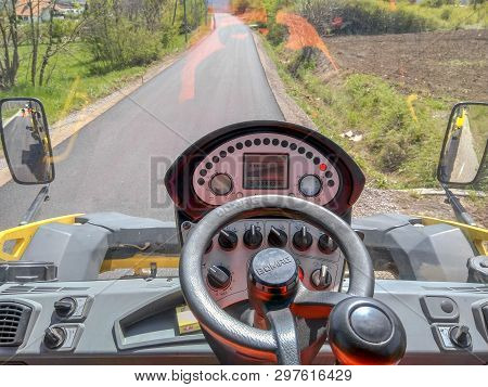 Sokobanja, Serbia - April 25, 2019: A View From The Cabin Of A Roller That Is Ascending During The A