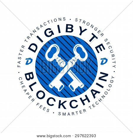 Digibyte Blockchain Logo Mark. Dgb Digital Asset Concept. Crypto Emblem. Blockchain Technology Graph