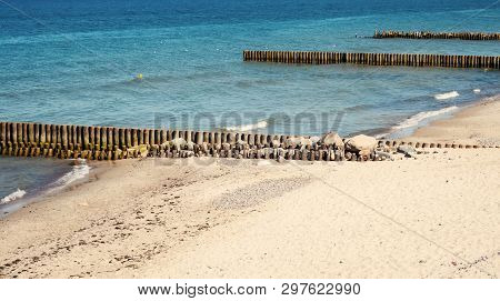 Beautiful View Of The Baltic Sea. Beach And Stones. Königsberg