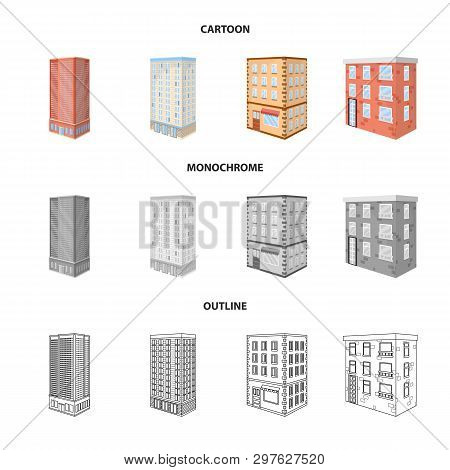 Vector Illustration Of Construction And Building Logo. Set Of Construction And Estate Vector Icon Fo