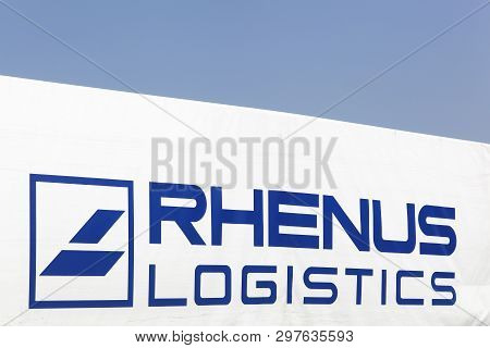 Kamen, Germany - July 22, 2018: Rhenus Logistics Logo On A Truck. The Rhenus Group Is A German Logis