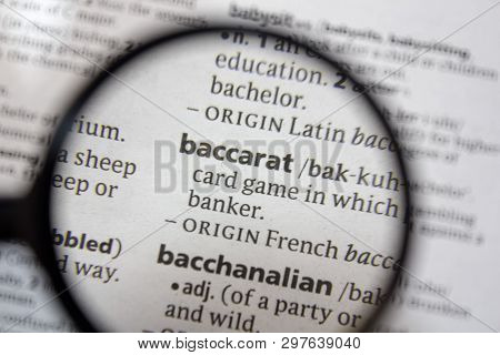 The Word Of Phrase Baccarat In A Dictionary.