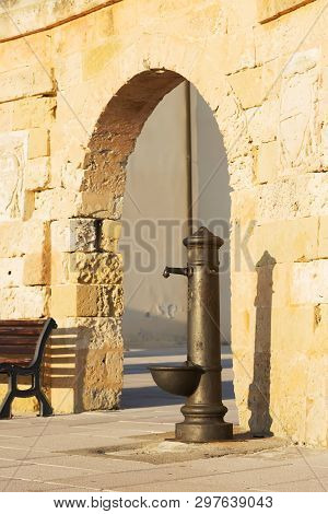 Typical Drinking Fountain In The South Of Italy, The City Of Santa Maria Di Leuca, Salento, Apulia, 