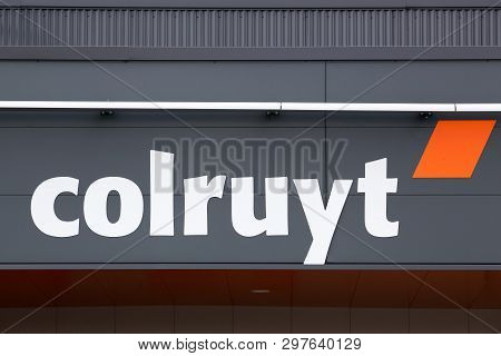Peronnas, France - April 7, 2019: Colruyt Logo On A Wall. Colruyt Is A Belgian Family Owned Retail C