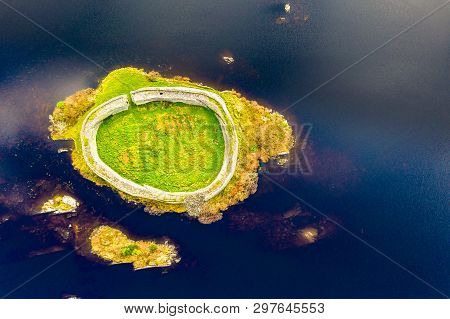 Aerial View Of Doon Fort By Portnoo - County Donegal - Ireland