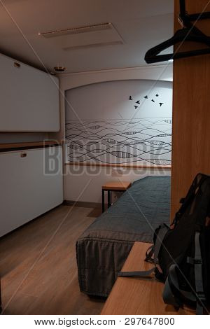 Editorial 03.25.2019 Helsinki Finland. Inside A Cabin Without A Window In Silja Serenade