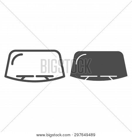 Windshield Line And Glyph Icon. Car Window Vector Illustration Isolated On White. Windscreen Outline
