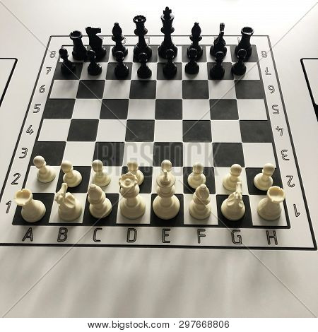 Starting Position On 8x8 Draughts Board Chess On The Table