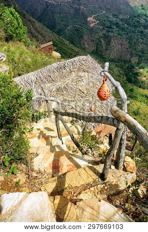 Cabin Among The Mountains Of The Chicamocha Canyon In Mesa De Los Santos, Colombia