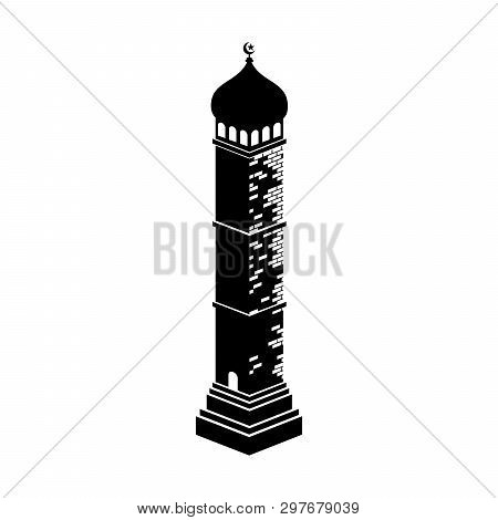 Mosque Tower Icon Isolated On White Background, Mosque Tower Icon Vector Image, Tower Icon Vector, M