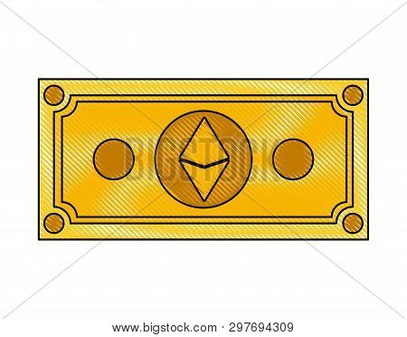 Bill Etherum Commerce Technology Icon Vector Illustration Design