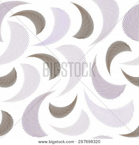 Seamless Pattern With Stylized Feathers On The White Background.