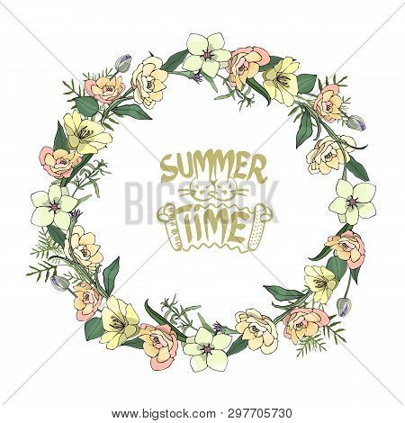 Floral Set. Summer And Spring Isolated Garden Flowers.