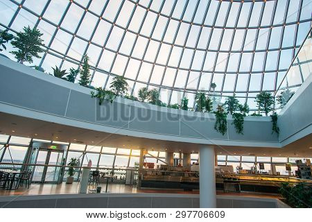 Reykjavik, Iceland - March 26 2016: The Grass Room And Restaurant On The Top Of Perlan Is A Landmark