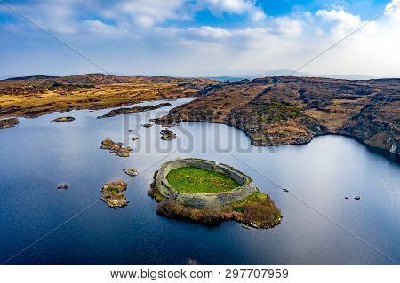 Aerial View Of Doon Fort By Portnoo - County Donegal - Ireland