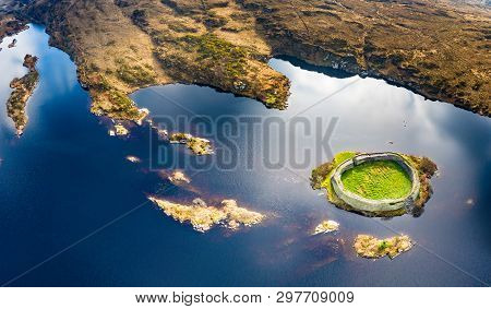 Aerial View Of Doon Fort By Portnoo - County Donegal - Ireland