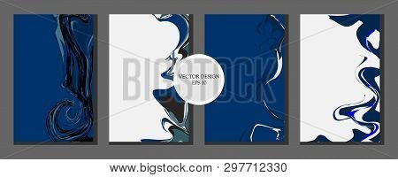 Liquid Marble Texture Design. Light Color. Colorful Abstract Composition. Mixture Of Acrylic Paints.