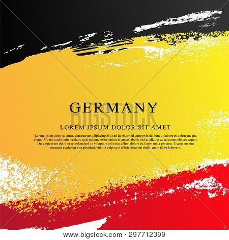 German Flag. Vector Illustration On White Background. Brush Strokes Drawn By Hand. Independence Day.