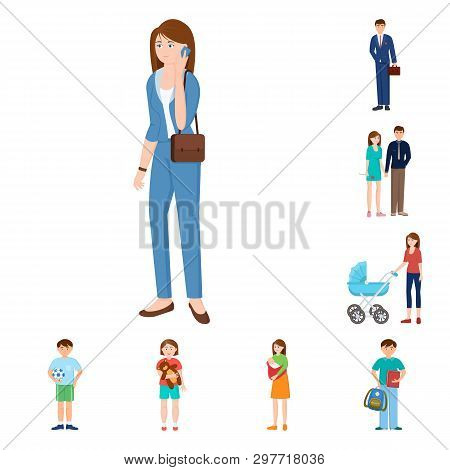 Isolated Object Of Family  And People Sign. Set Of Family  And Avatar  Vector Icon For Stock.