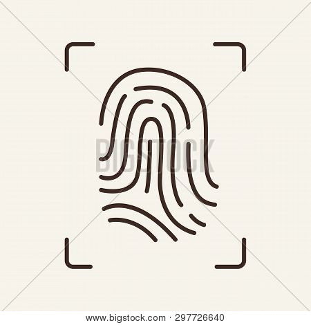 Fingerprint Line Icon. Evidence, Detection, Identity. Justice Concept. Vector Illustration Can Be Us