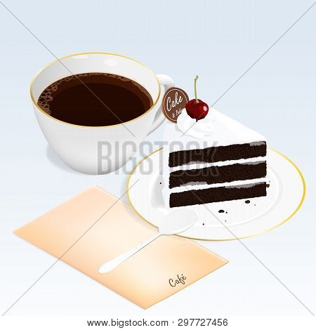 Cake And Coffee Cherry Cafe Bakery Vector