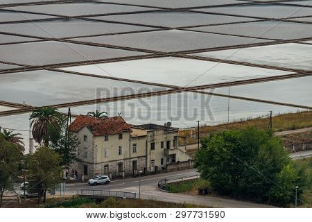 Old Still Working Sea Salt Pans In Ston, Peljesac Peninsula, Dalmatia, Croatia