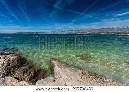 Velebit Moutains And Adriatic Sea From Novigrad, Dalmatia, Croatia
