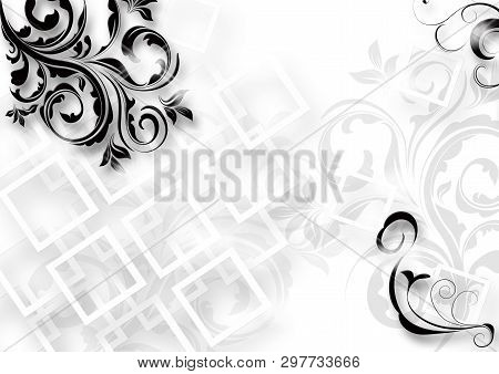 3d Illustration, Light Background, Circles And Lines