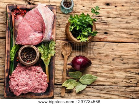 Raw Ground Beef Meat