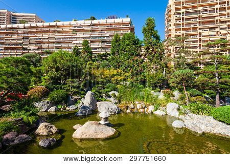 Japanese Garden Or Jardin Japonais Is A Municipal Public Park In Monte Carlo In Monaco