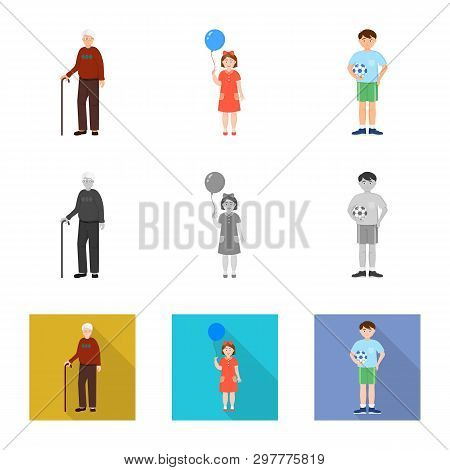 Isolated Object Of Character And Avatar  Icon. Set Of Character And Portrait Stock Vector Illustrati