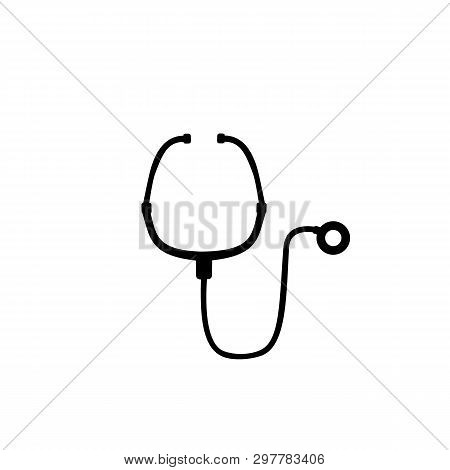 Abstract Medical Icon With Stethescope, Vector Illustration On White Background