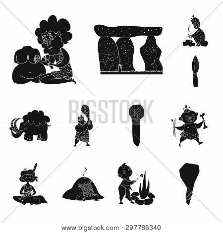 Vector Illustration Of Sapiens And Development  Logo. Set Of Sapiens And Age Stock Vector Illustrati