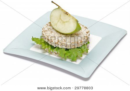 Gramineae Crispbread con foglie di insalata