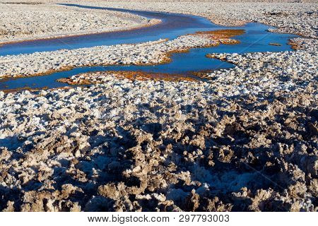 Salt Crust In The Shore Of Chaxa Lagoon In The Middle Of The Salar De Atacama (atacama Salt Lake), S