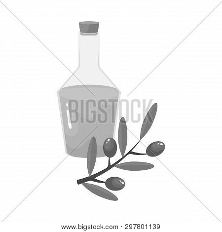 Vector Design Of Olive And Oil Logo. Collection Of Olive And Bottle Stock Symbol For Web.