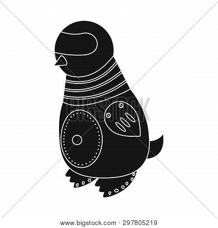 Isolated Object Of Penguin And Animal Sign. Set Of Penguin And Android Stock Vector Illustration.