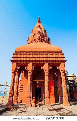Shiva Temple Is Located At The Ganges River In Varanasi City, Uttar Pradesh State, North India