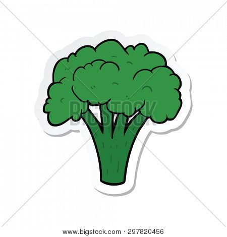 sticker of a cartoon brocoli