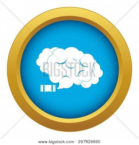 Tear Gas Icon Blue Vector Isolated On White Background For Any Design