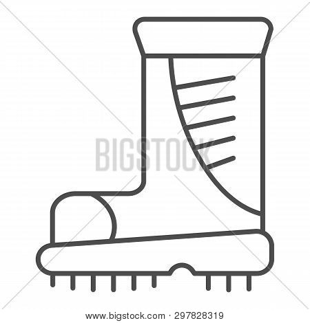 Boots Thin Line Icon. Working Boots Vector Illustration Isolated On White. Protective Footwear Outli
