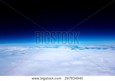 View Of The Planet Earth During A Flight Into Space And Entering A Low Orbit