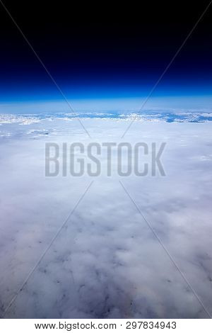 View Of The Planet Earth During A Flight Into Space And Entering A Low Orbit