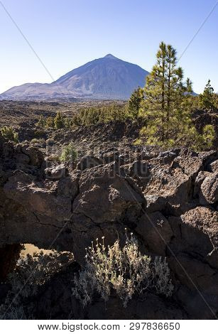 The Teide Mountain, A Volcano On The Island Of Tenerife, Spain.