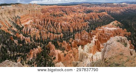 A Lot Of Hoodoos Standing In The Valley Of The Bryce Canyon National Park.